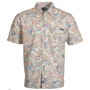 Salt Life Men's Hide N Sea Graphic Print Short-Sleeve Button-Up Shirt Small